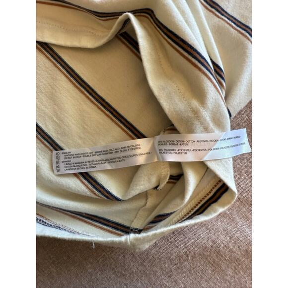 Vintage Denim & Flower Ricky Singh Cream Striped Tee Small - Picture 5 of 7